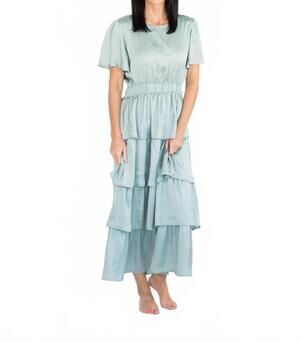 NEW TEA N ROSE lindee tiered dress in sage